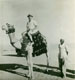 Belanger on a camel, 1957?