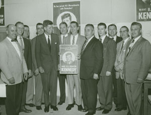 John F. Kennedy, William Belanger and union leaders, 1958