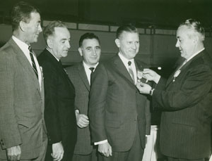 L to R: Kenneth Kelley, Callahan, S. Camelio, Gov. John Volpe, and William Belanger