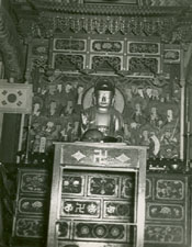 Interior of the Buddhist temple