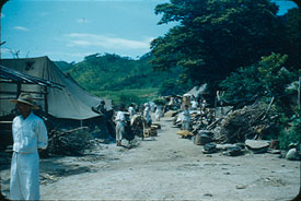 A newly settled tent village
