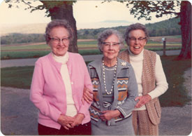 (l to r) Dr. Gertrude (Jean) Lewis, Mildred Totman, and Ruth Totman