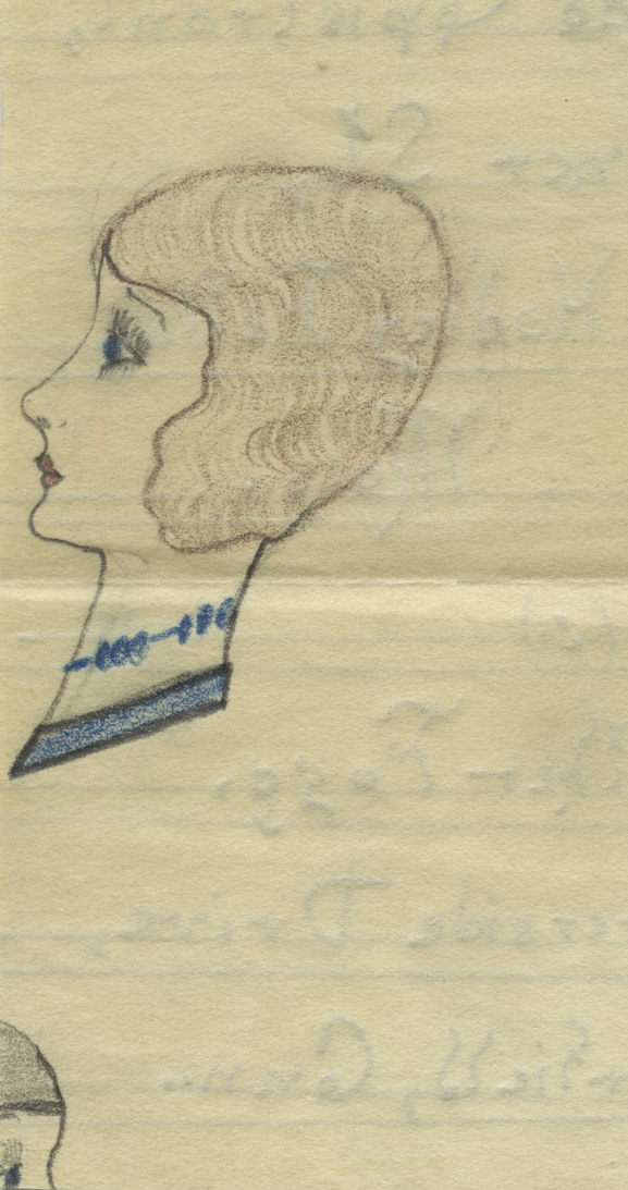 
An image of: Sketch by Ether Fogg sent to Alida, 1927