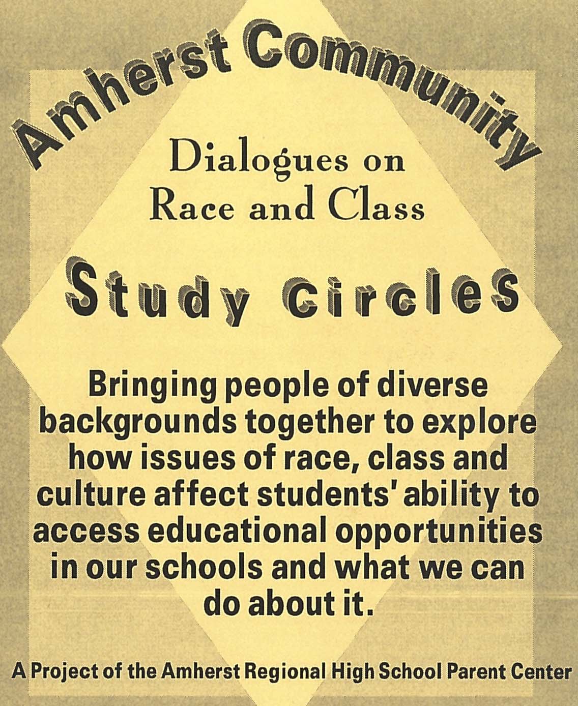 
An image of: Amherst Study Circles: Dialogues on Race and Class flier.