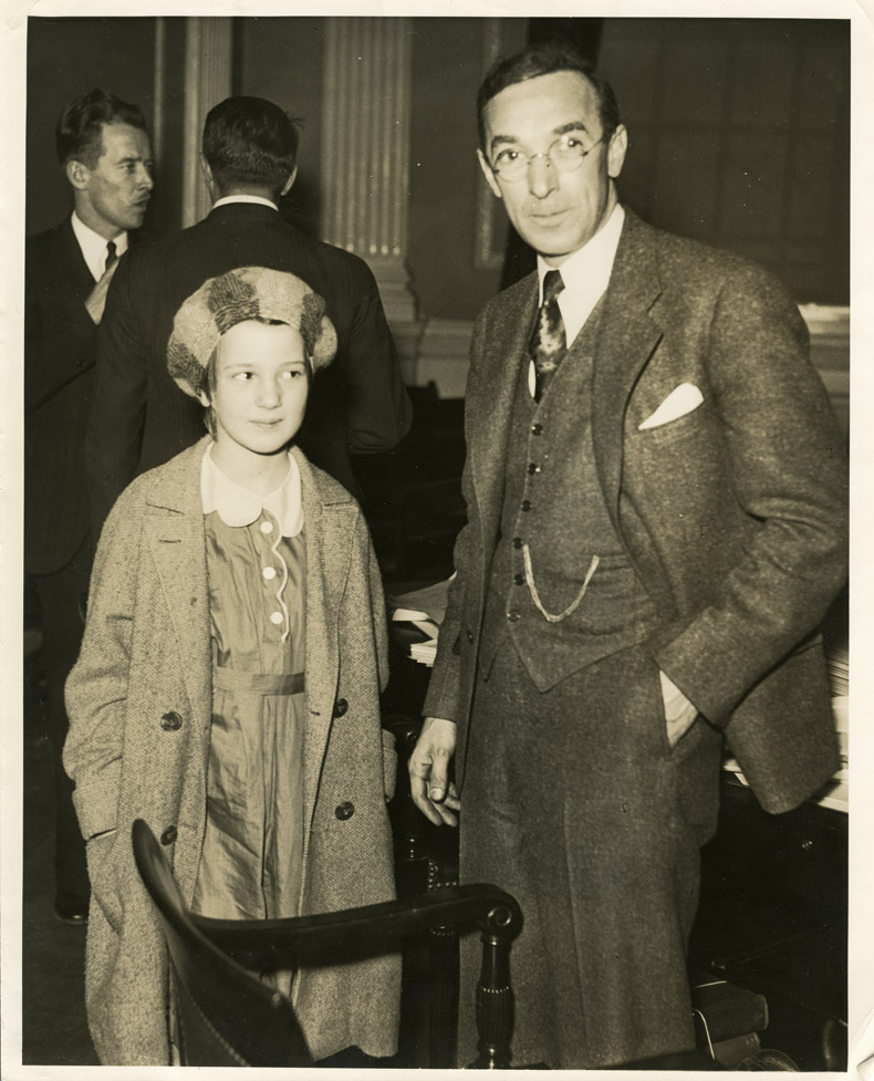Depiction of Howard B. Gill and daughter Joan, Mar. 1934