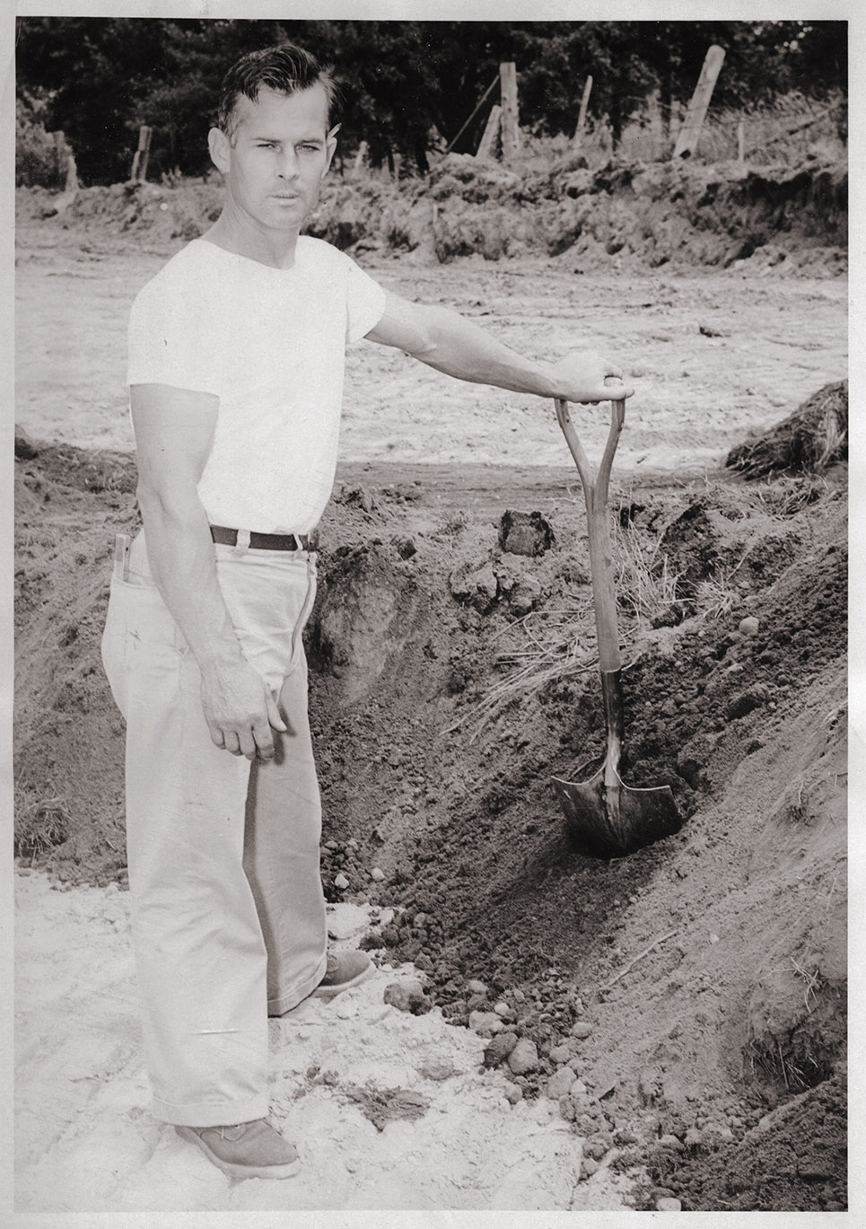 Depiction of Terry B. Kinney at groundbreaking, July 1954
