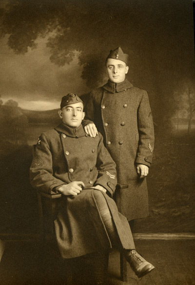 Depiction of Phillip N. Pike (seated) and friend, 1918