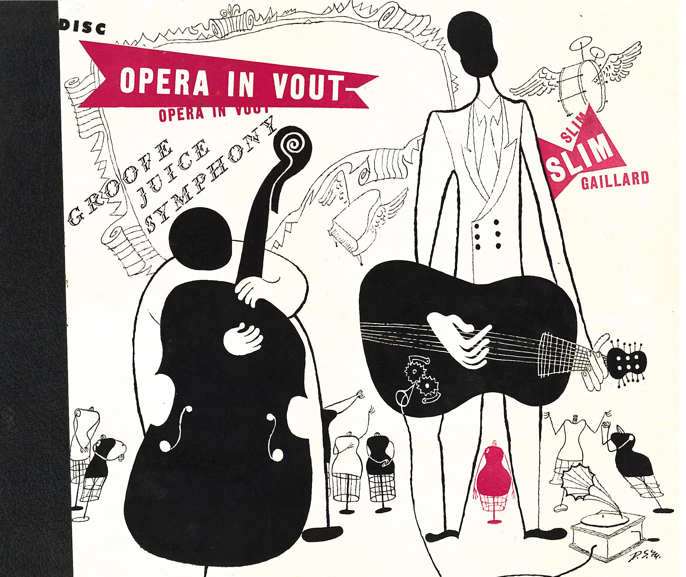 Depiction of David Stone Martin cover for Slim Gaillard and Bam Brown's 'Opera in Vout'