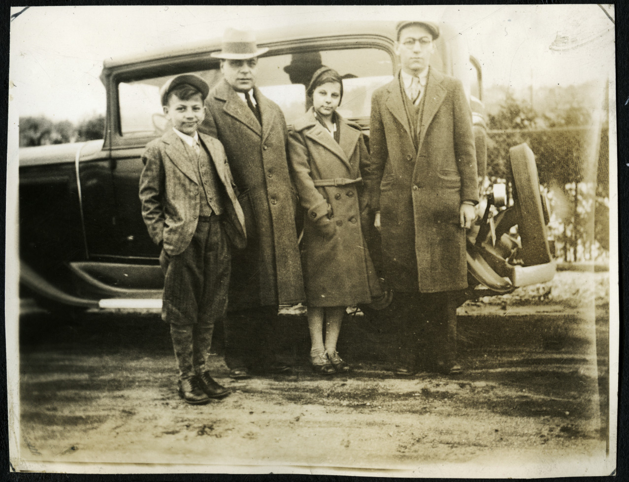 Depiction of Dario, Antonio, Lillian, and Joseph Politella in Amherst, ca.1930