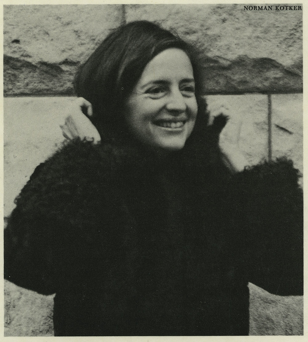 Depiction of Zane Kotker, photo taken by her husband Norman, ca. 1972