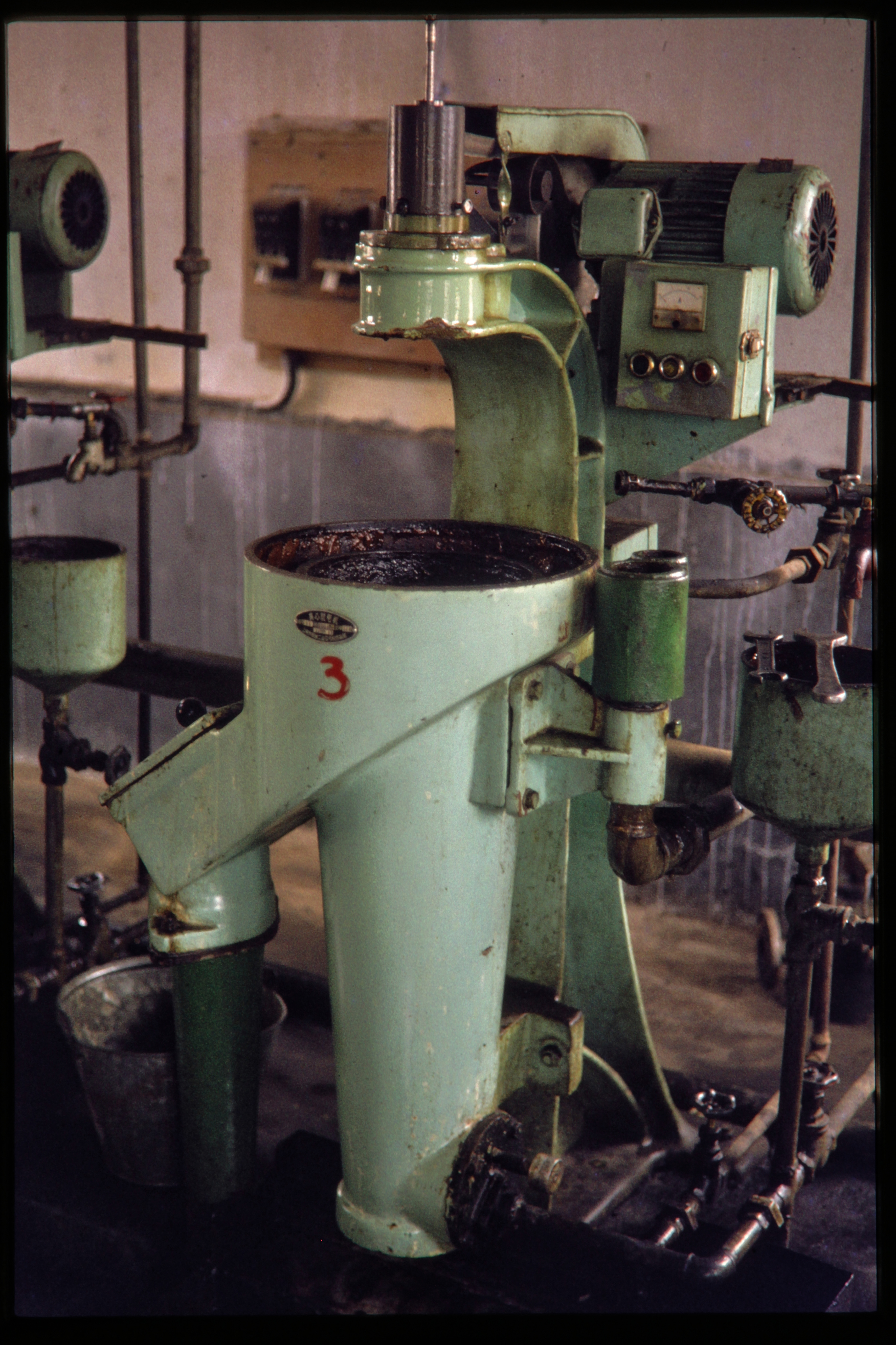 Depiction of Oil processing plant machinery, June 1978