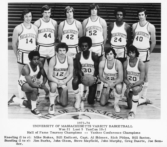 Basketball team 1973-74, with Al Skinner and Rick Pitino