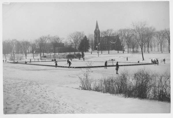 Campus Pond in winter